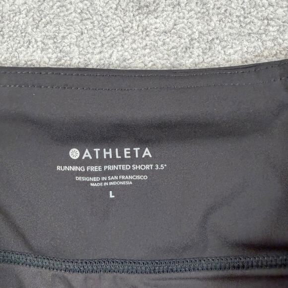 Athleta Running Free Printed Shorts Women's Large 3.5" Inseam Pink Black Teal - Picture 5 of 8